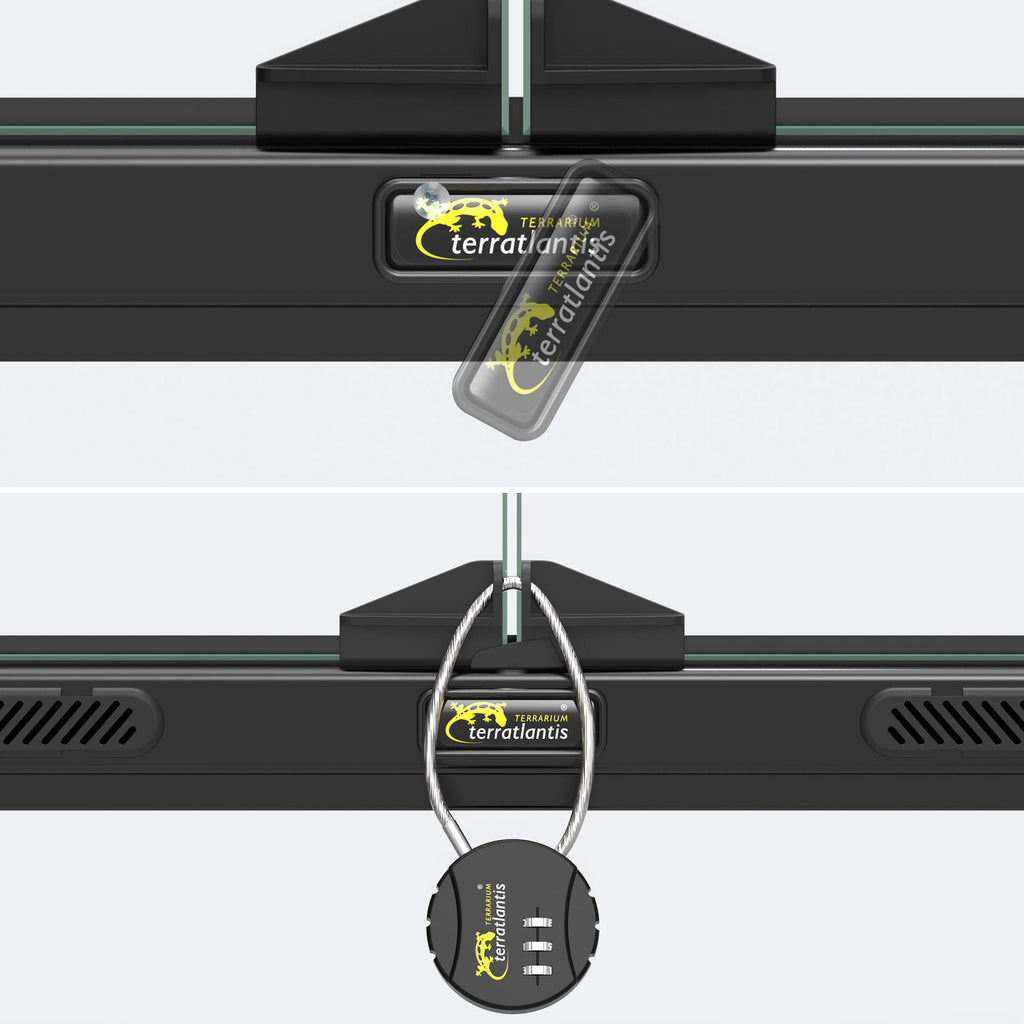 Terratlantis Smart Line aquaterrarium removable front-door locking detail