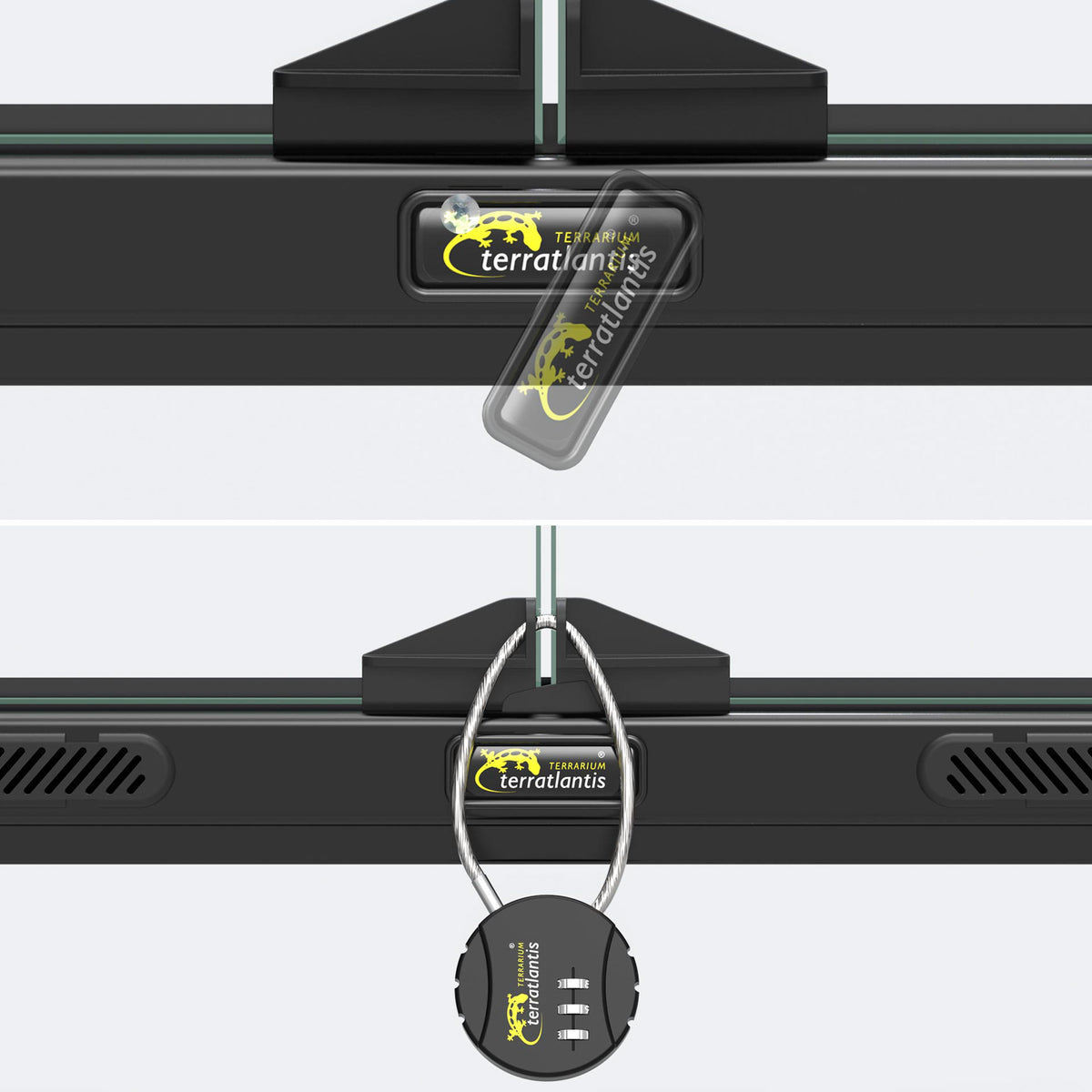 Terratlantis Smart Line aquaterrarium removable front-door locking detail