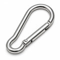 Small silver metal spring snap hook for attaching bird toys and accessories to cage bars