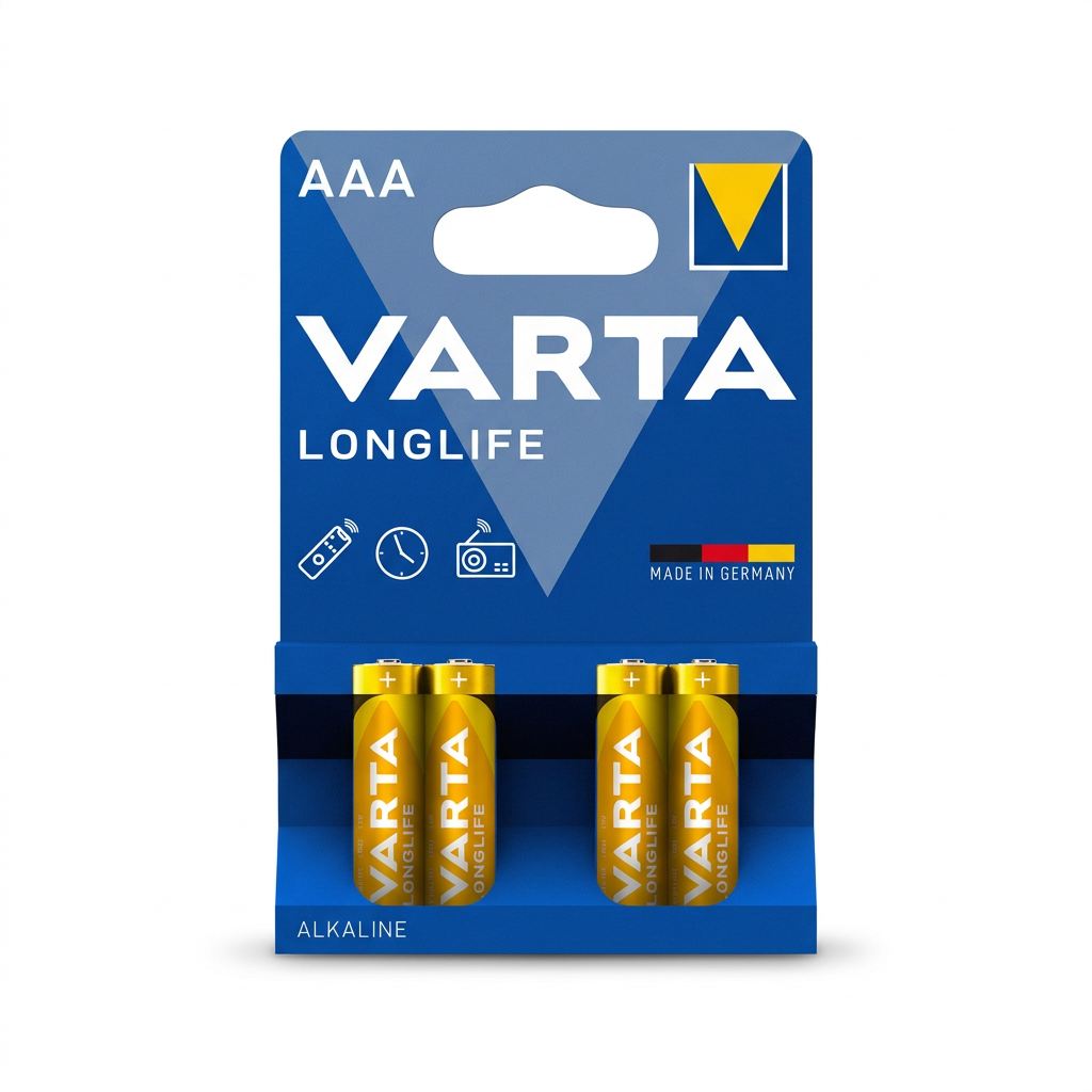 VARTA Longlife AAA LR03 Alkaline Batteries 1.5V - 4 Pack | dPet.mt