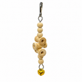 Small Parakeet Wooden Bead & Bell Toy - 15 cm