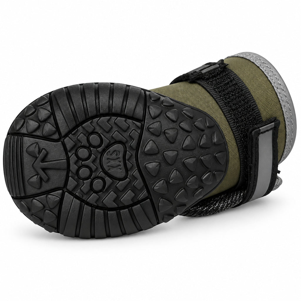 Kajan dog shoe sole showing the textured grip for hot pavement, ice and rough ground