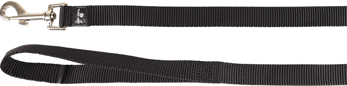 Flamingo Ziggi black nylon dog leash, 100 cm long and 20 mm wide