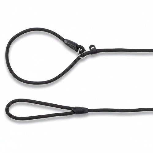 Flamingo Allegro slim black dog slip lead, 165 cm long and 8 mm thick