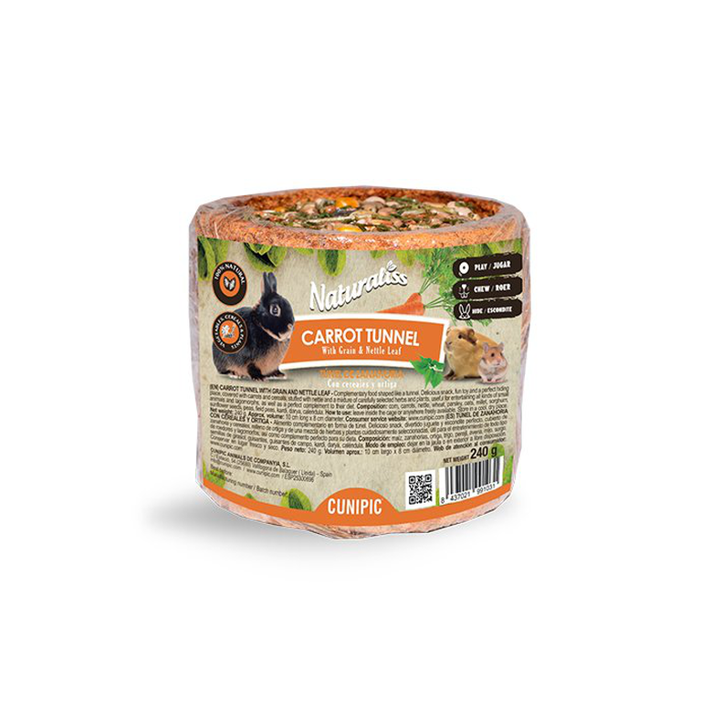 Cunipic edible carrot tunnel with cereals nettle and herbs 240g