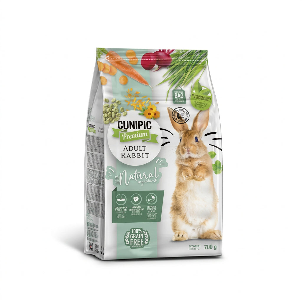 Cunipic Premium complete grain-free adult rabbit food 700g bag