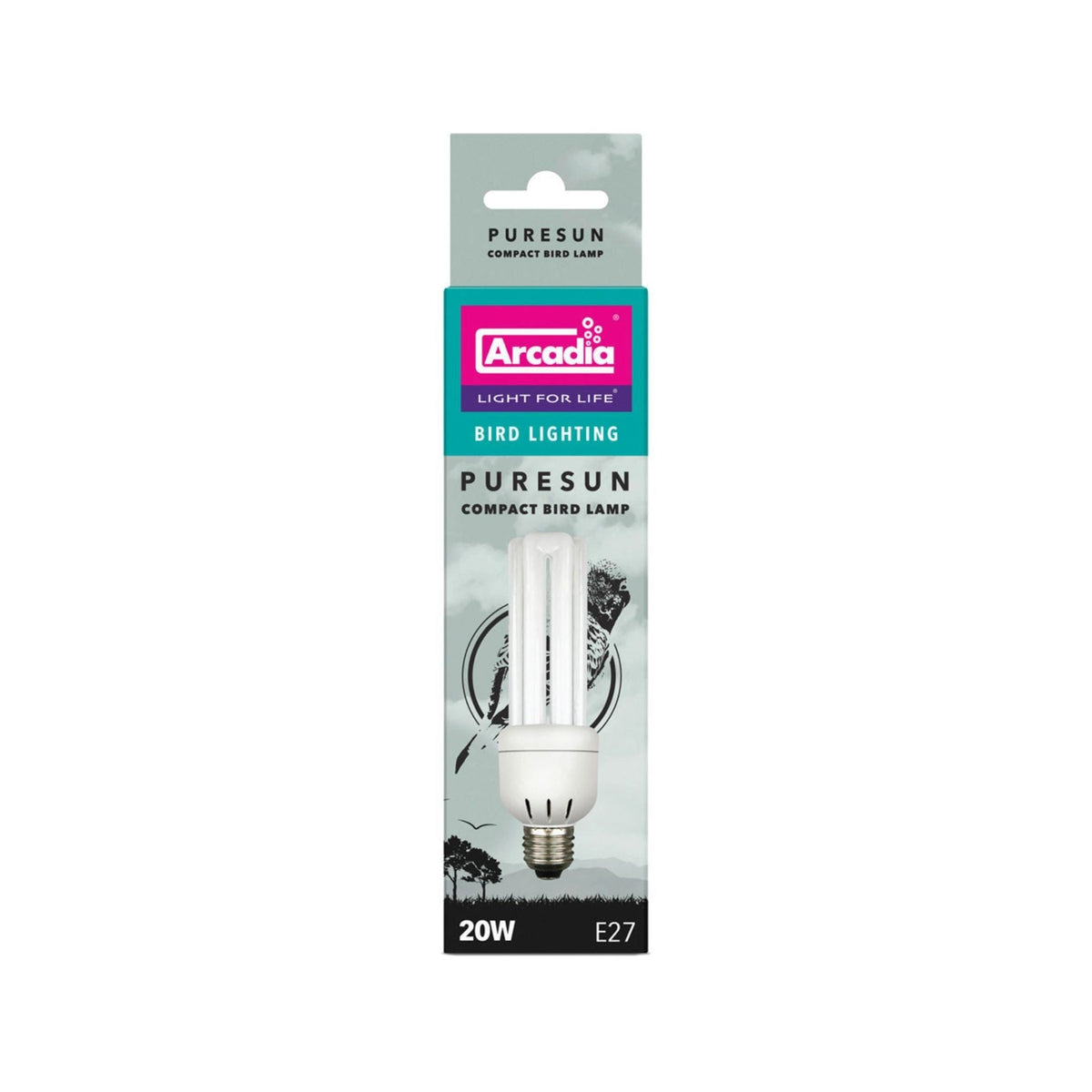 Arcadia PureSun Compact UV Bird Lamp 2.4%% - E27 Screw Fitting 20w
