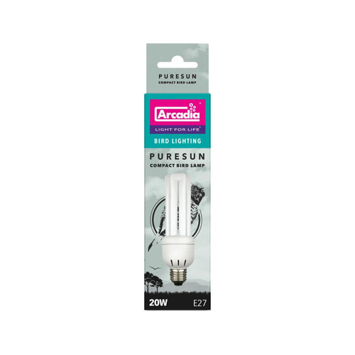 Arcadia PureSun Compact UV Bird Lamp 2.4%% - E27 Screw Fitting 20w