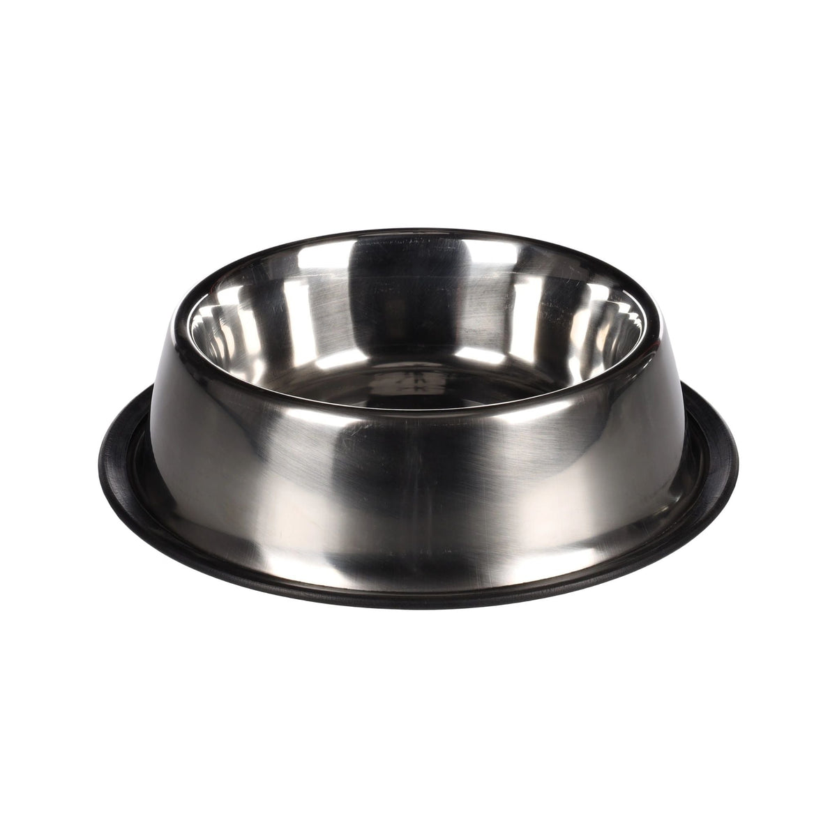 Dog & Cat Feeding and drinking bowl Thorgan Rubber Rim Anti Slip Round Silver 25cm 950ml
