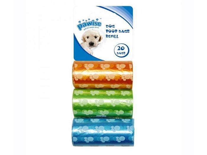 Pawise set of 3 colorful poop bags refills