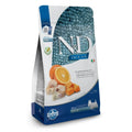 800g bag of N&D Ocean Adult Mini dog food featuring cod, pumpkin, and orange imagery on a blue and white package.
