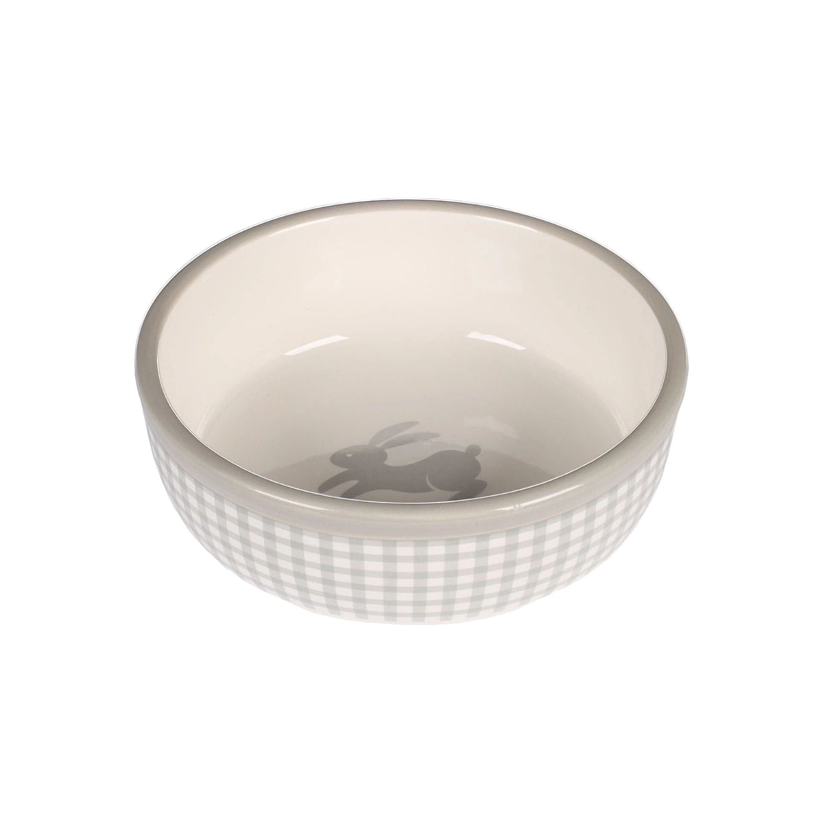 Feeding and drinking bowl Rabbit Mylo Round Light grey & White 360ml 13.5cm