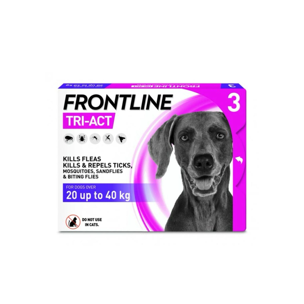 Frontline Tri-Act Large Dog 20–40kg Flea Tick Treatment 3 Pipettes