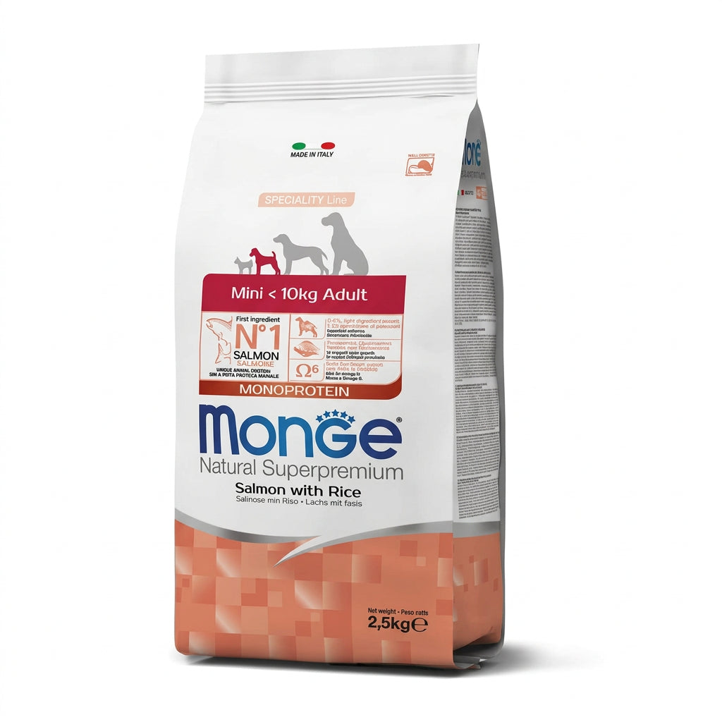 Monge Mini Puppy & Junior Salmon with Rice Dry Dog Food 2.5kg