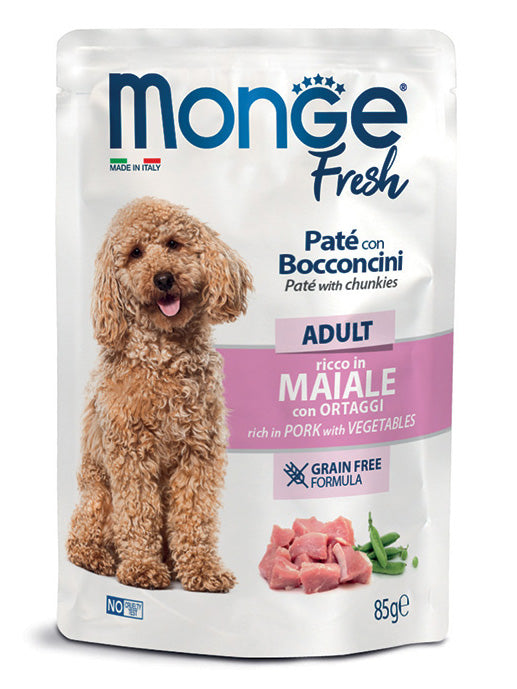 Monge Fresh Adult Pork with Vegetables Wet Dog Food 85g