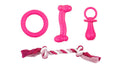 PINK Puppy Life-Teething Dog Puppy Toy Set Pink