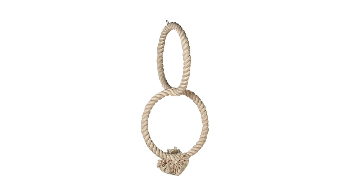 Ring & Rope Hanger 2 Rings Bird - Parrot Toy