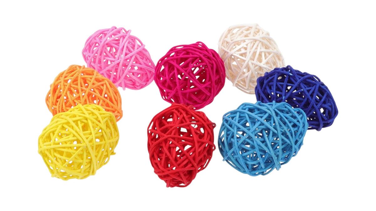 Rodent Rattan Balls Chew Toy, X 8
