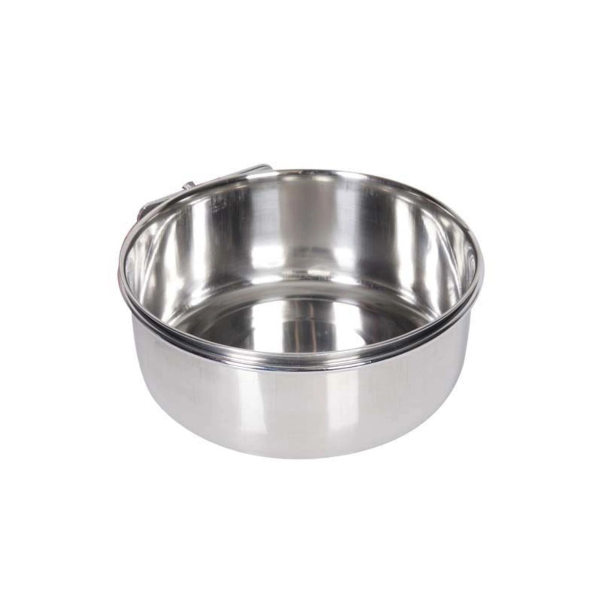 Stainless Steel Parrot Food | Water Bowl Classic WIth Screw Holder, 14cm