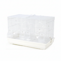 A503 white bird breeding cage with divider, 58 by 32 by 37 centimetres