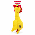 Yellow Scruffs chicken plush squeaky dog toy for medium and large dogs