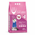 Baby powder scented fine-grain clumping bentonite cat litter 10kg bag